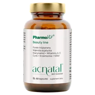 Włosy, skóra, paznokcie - PharmoVit Acnatal Skin booster Beauty line, 60 kapsułek - miniaturka - grafika 1