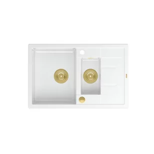 Quadron HB8224U1-G1_P2O Morgan 156 Snow white (biały/złoty) - Zlewozmywaki - miniaturka - grafika 1