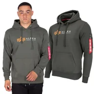 Odzież taktyczna i umundurowanie - Bluza z kapturem Alpha Industries Alpha Label 118331 142 - Ciemnooliwkowa - miniaturka - grafika 1