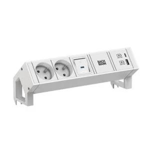 BACHMANN DESK2 biały 2xUTE 1xswitch 1xUSB A/C 22W 0,2m GST18 - Gniazdka elektryczne - miniaturka - grafika 1
