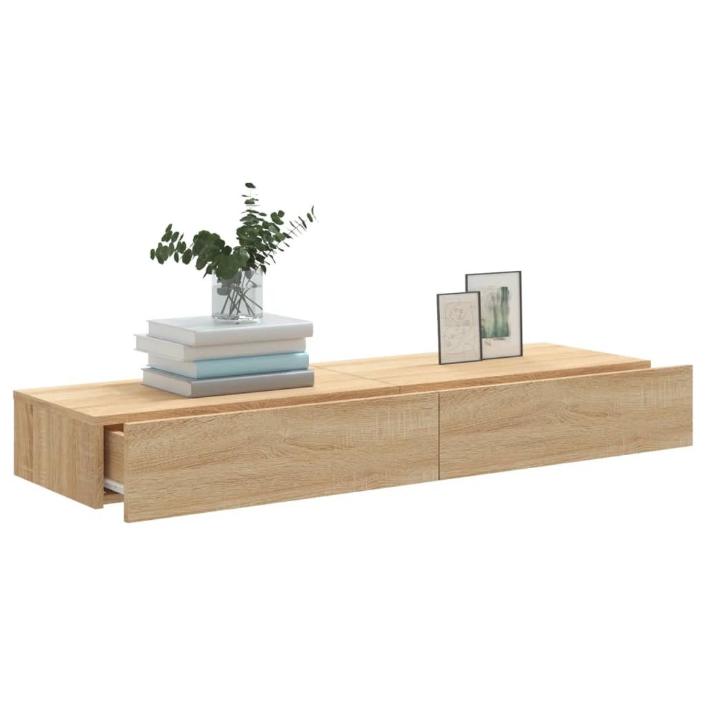 vidaXL Szafka pod TV z oświetleniem LED 2 szt. dąb sonoma 60x35x15,5 cm