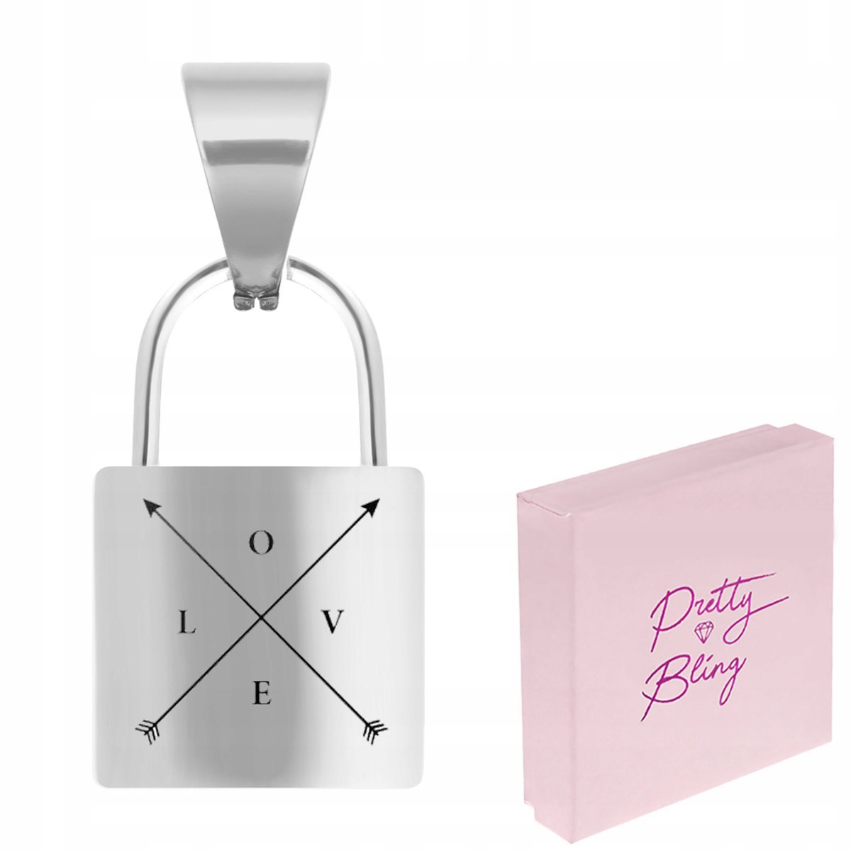 Zawieszka damska wisiorek KŁÓDKA Z GRAWEREM duża złota STAL chirurgiczna