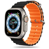 Akcesoria do smartwatchy - Pasek TECH-PROTECT IconBand Pro do Apple Watch 4/5/6/7/8/9/SE/Ultra (42/44/45/49mm) Czarno-pomarańczowy - miniaturka - grafika 1
