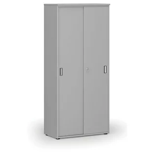 Szafa z drzwiami przesuwnymi PRIMO GRAY, 1781 x 800 x 420 mm, szary - Szafy biurowe - miniaturka - grafika 1