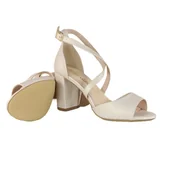 Sandały damskie - Sandały damskie Sergio Leone SK865 beż perła - miniaturka - grafika 1