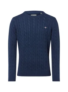 Gant Sweter męski Mężczyźni Bawełna niebieski jednolity, M - Swetry męskie - miniaturka - grafika 1