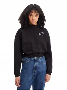 TOMMY HILFIGER DAMSKI GOLF TJW BXY CROP CZARNY r.M - Swetry damskie - miniaturka - grafika 1