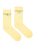 Skarpetki męskie - Skarpetki sportowe z bawełny organicznej żółte ze słoneczkiem - miniaturka - grafika 1