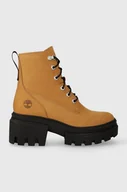 Botki damskie - Timberland workery skórzane Everleigh Boot 6in LaceUp damskie kolor brązowy na platformie TB0A41QK2311 - miniaturka - grafika 1