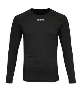 T-shirt kompresyjny CCM  Compression LS Top Black Senior XL - Hokej - miniaturka - grafika 1