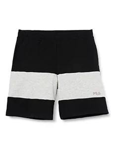 FILA Stephens Blocked Sweat szorty męskie, Black-Light Grey Melange, XL - Spodenki damskie - miniaturka - grafika 1