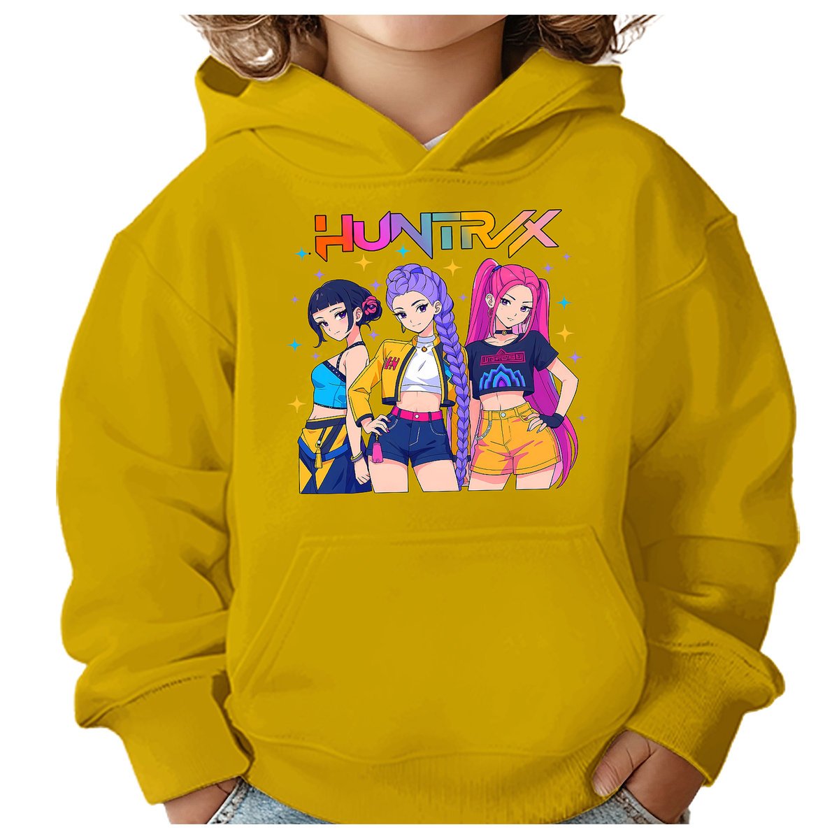 BLUZA DZIECIĘCA KPOP DEMON HUNTERS HUNTRIX 122-128 Z KAPTUREM BAWEŁNIANA