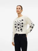 Swetry damskie - Vero Moda Sweter "Gaia" w kolorze kremowym - miniaturka - grafika 1
