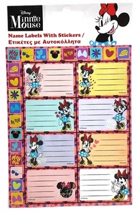 Zestaw naklejek etykiet na zeszyt Minnie 2 ark - Szkolne artykuły papiernicze - miniaturka - grafika 1