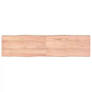 vidaXL Blat stołu, jasny brąz, 160x40x6 cm, dąb z naturalną krawędzią - Meble modułowe i akcesoria - miniaturka - grafika 1