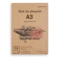 Podobrazia, bloki, papiery - BLOK DO AKWARELI A3 PAPIER DO FARB AKWARELOWYCH MALOWANIA PODKŁAD MALARSKI - miniaturka - grafika 1
