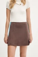 Spódnice - adidas Originals spódnica Tailored Skirt kolor brązowy mini rozkloszowana JX5305 - miniaturka - grafika 1