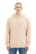 Bluzy męskie - TRENDYOL MAN BLUZA MĘSKA BEŻOWA Z KAPTUREM I KIESZENIĄ KANGURKĄ XL 5DA - miniaturka - grafika 1