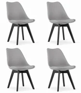 Krzesła - Krzesło szare skandynawskie MARK czarne nogi 4 szt. loft kuchnia - miniaturka - grafika 1