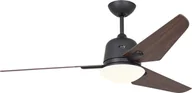 Wentylatory sufitowe - Energooszczędny wentylator sufitowy z oświetleniem i pilotem Eco Aviatos 132 cm bazaltowo-szary/orzech włoski - miniaturka - grafika 1