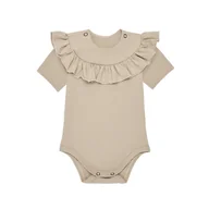 Body dla niemowląt - Body z falbanką beżowe, krótki rękaw 86 - miniaturka - grafika 1