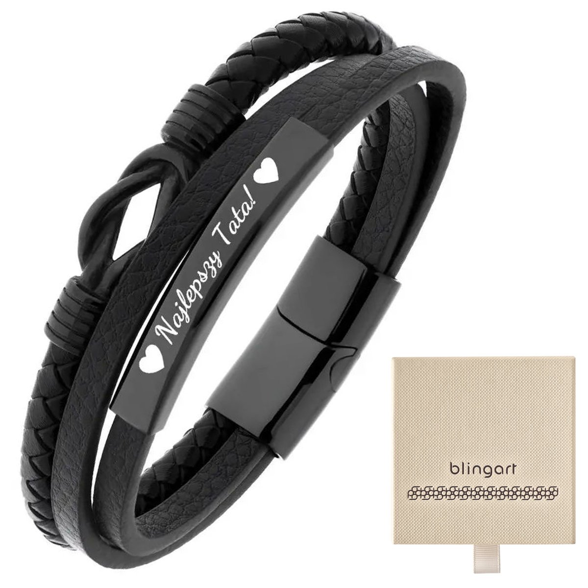 Bransoletka z GRAWEREM męska / damska STAL węzeł C