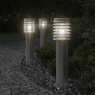 Lampy ogrodowe - The Living Store Lampa ogrodowa na słupku - srebrna - 60 cm - stal nierdzewna - Lampa Ogrodowa - miniaturka - grafika 1