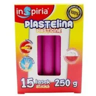 Masy plastyczne - InSpiria Plastelina 15 lasek, 250g różowa - miniaturka - grafika 1