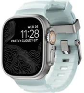 Akcesoria do smartwatchy - Nomad Pasek Rocky Point Band do Apple Watch 49/46/45/44 mm, błękitny / święcący w ciemności z srebrną sprzączką - miniaturka - grafika 1