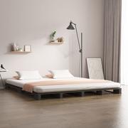 Łóżka - Lumarko Rama łóżka, szara, 160 x 200 cm, lite drewno sosnowe - miniaturka - grafika 1