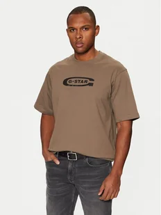 G-Star Raw T-Shirt D26350 Brązowy Boxy Fit - Koszulki męskie - miniaturka - grafika 1