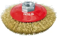 Materiały ścierne - YATO Szczotka tarczowa fi 100mm z gwintem m14, drut mosiądzowany YT-4761 - miniaturka - grafika 1