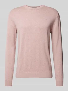 Sweter z dzianiny z wyhaftowanym logo model ‘BASIC’ - Swetry męskie - miniaturka - grafika 1