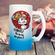 Szklanki - Kufel z mrożonego szkła - Ho ho ho na piwo z imieniem - miniaturka - grafika 1