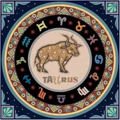 Malowanie po numerach - Norimpex Diamentowa mozaika Mandala 7D Zodiak Byk 30x30cm 1006578 - miniaturka - grafika 1