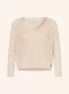 Swetry damskie - Pepe Jeans Sweter Coco Z Błyszczącą Przędzą beige - miniaturka - grafika 1