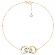 Bransoletki - PIĘKNA DAMSKA ZŁOTA BRANSOLETKA Z TRZEMA KÓŁECZKAMI 14KT 585 - miniaturka - grafika 1