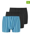 Majtki męskie - Schiesser Bokserki (3 pary) w kolorze czarno-błękitnym - miniaturka - grafika 1