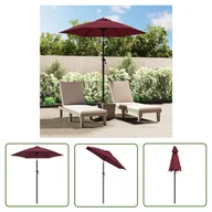 Parasole ogrodowe - The Living Store Parasol - burgundowy - 200 x 224 cm - aluminium - Parasol - miniaturka - grafika 1