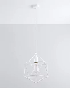 Sollux Lighting Industrialna LAMPA wisząca SL.290 druciana OPRAWA zwis metalowy drut biały - Lampy sufitowe - miniaturka - grafika 3