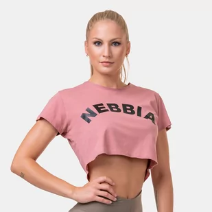 NEBBIA Koszulka damska Fit&Sporty Crop Top Old Rose M - Koszulki sportowe damskie - miniaturka - grafika 1