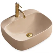 Umywalki - Rea Umywalka nablatowa Luiza 50 Beige MAT U9609 - miniaturka - grafika 1