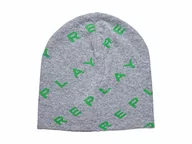 Czapki damskie - Replay Damska czapka beanie AW4281, 1510 szary melanż-zielony (Grey Melange-Shiny Green), UNIC - miniaturka - grafika 1