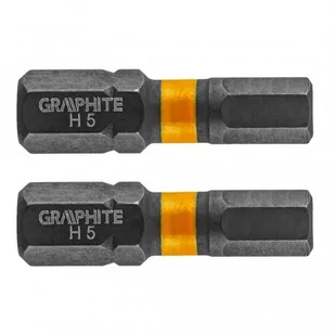 Graphite Bity udarowe HEX5 x 25 mm, 2 szt. TOP-56H508 - Wkrętarki - miniaturka - grafika 1