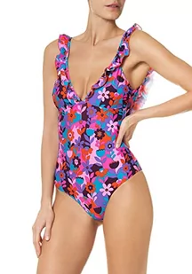 goldenpoint Damski jednoczęściowy kostium kąpielowy z falbankami Groovie Holiday, wielokolorowa, 80B - Stroje kąpielowe - miniaturka - grafika 1