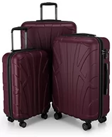 Walizki - Suitline - Walizki z twardą stroną, walizka z twardą obudową, rozszerzana, TSA, (S, M i L), czarna, czerwony (bordowy), SET OF 3, Zestaw bagażowy - miniaturka - grafika 1