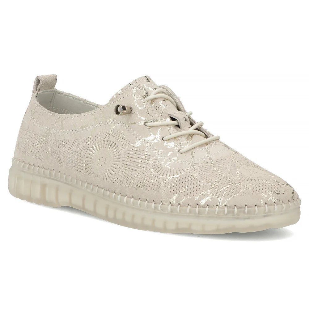 Półbuty damskie sneakersy złote Filippo DP7810 buty skórzane wygodne-37
