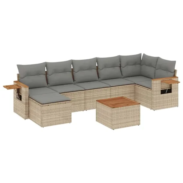 Zestaw mebli ogrodowych modułowych beżowy rattan PE 62 x 62 x 69 cm
