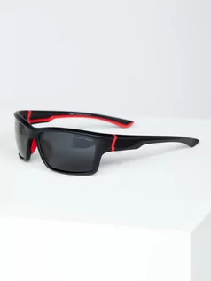 Okulary przeciwsłoneczne - Czarno-czerwone okulary przeciwsłoneczne Denley MIAMI6 - grafika 1