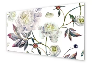 Panel kuchenny HOMEPRINT Białe piwonie 125x50 cm - Dekoracje domu - miniaturka - grafika 1